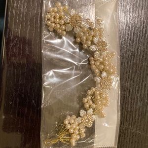 Festive pearls &  crystal costume jewelry hair ornament.  Offers welcome!